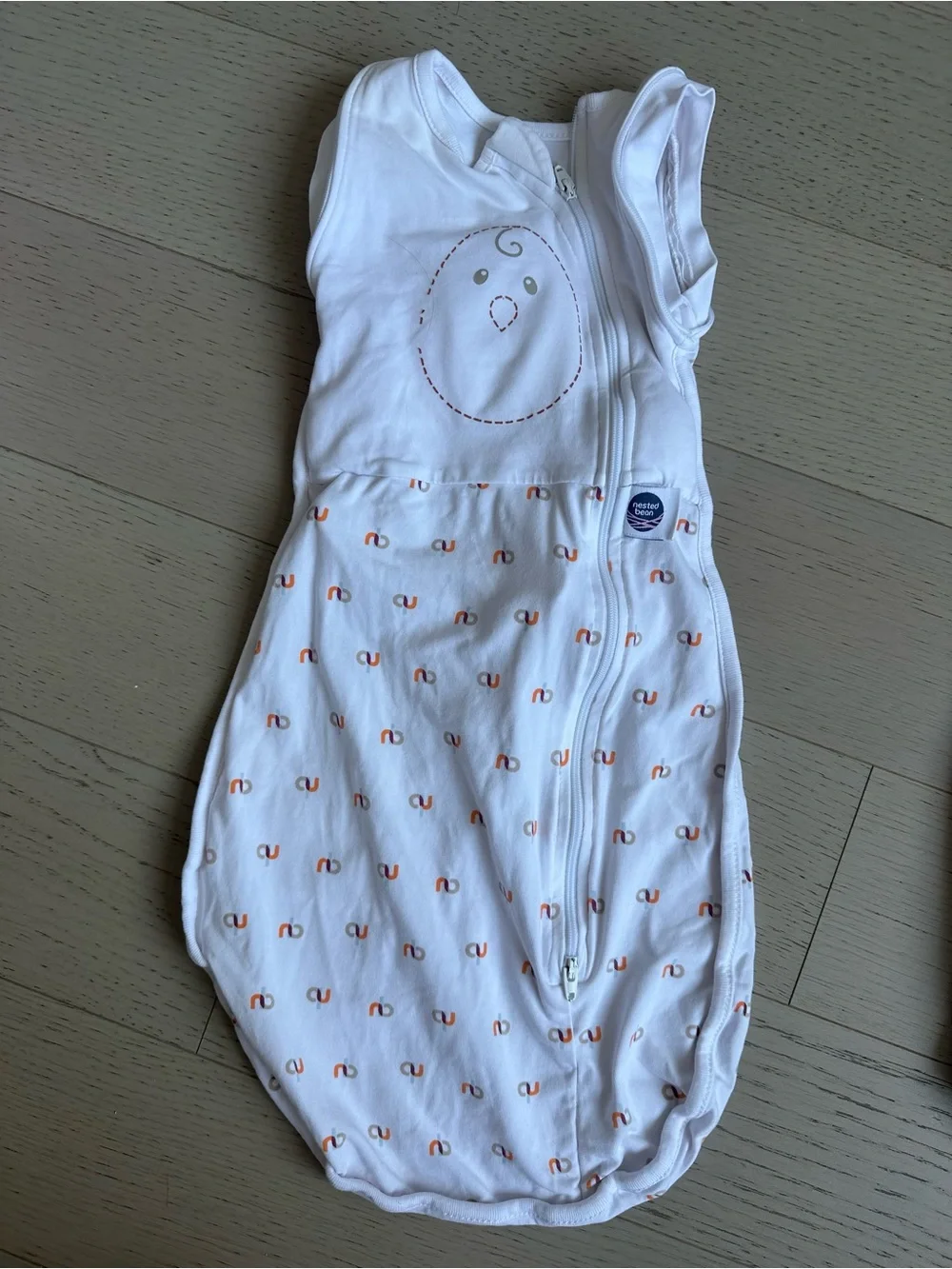 Pack of 2 Nested Bean White Sleep Sacks with Orange Accent